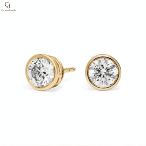 Bezel Set Lab-Grown Diamond Stud Earrings