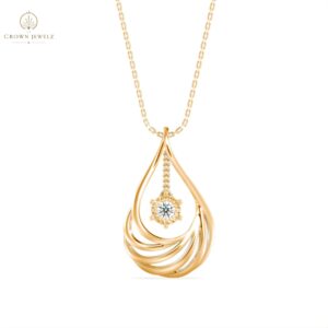 Rose Whisper Teardrop Diamond Pendant