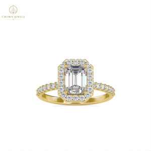 Radiant Emerald-Cut Halo Engagement Ring