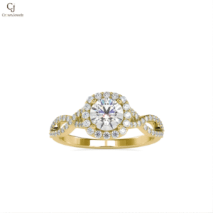 Twisted Shank Diamond Engagement Ring