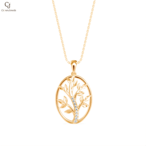 Golden Willow Oval Pendant