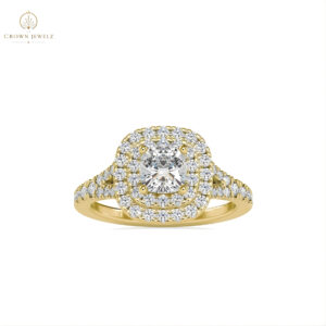 Double Halo Round Diamond Engagement Ring