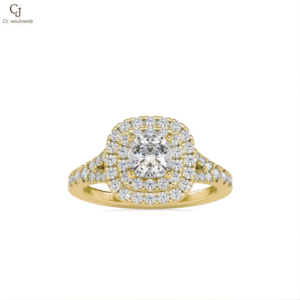 Double Halo Round Diamond Engagement Ring