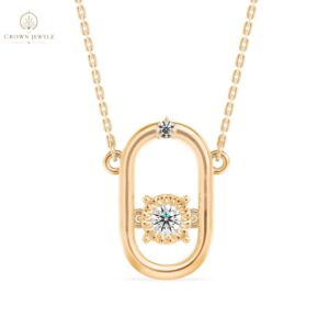 Rose Élan Oval Diamond Pendant