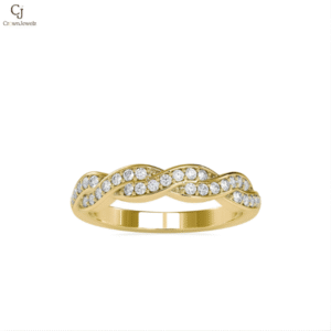 Twisted Pavé Diamond Wedding Band
