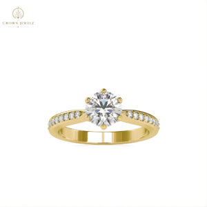 Classic Pavé Solitaire with Elevated Prong