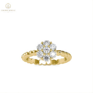 Twist Halo Diamond Ring