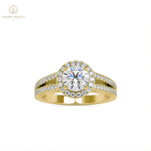 Radiant Halo Split-Shank Diamond Engagement Ring