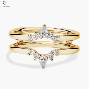 Crown Diamond Insert in 14k Yellow Gold