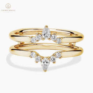 Crown Diamond Insert in 14k Yellow Gold