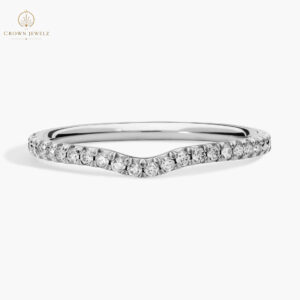 Petite Crown Curved Lab-Grown Diamond Ring in Platinum