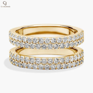 Two Row Pavé Diamond Ring Insert in Platinum