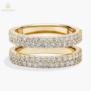 Two Row Pavé Diamond Ring Insert in Platinum