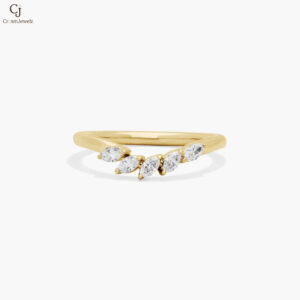 Array Wedding Ring With Marquise Cut Diamonds In 14K Yellow Gold