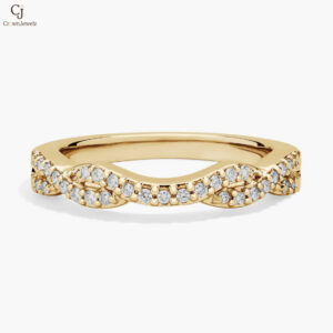 Stackable Diamond Chevron Ring in 14K White Gold