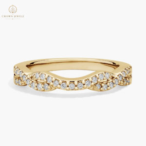 Stackable Diamond Chevron Ring in 14K White Gold