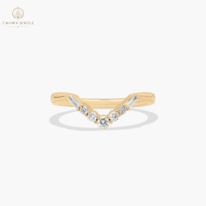 Vintage Glamour Frame Diamond Wedding Ring In 14K Yellow Gold