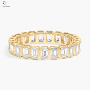 Lab Grown Pear, Emerald and Round Diamond Cluster Ring in 14K Yellow Gold