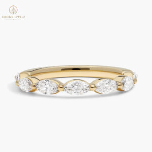 7 Stone Ring With 1 CTW Marquise Cut Lab-Grown Diamonds In 14K White Gold