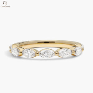 7 Stone Ring With 1 CTW Marquise Cut Lab-Grown Diamonds In 14K White Gold