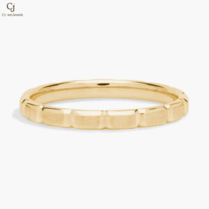 Vertical Bevel Stackable Stackable Ring in 14k Rose Gold