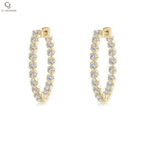 Floating Diamond Inside-Out Hoop Earrings