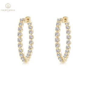 Floating Diamond Inside-Out Hoop Earrings
