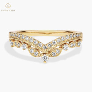 Regal Curved Diamond Ring in 14k Yellow Gold