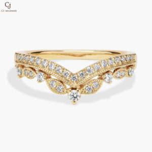 Regal Curved Diamond Ring in 14k Yellow Gold