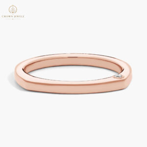 Prong Set Insert Wedding Ring With Round Diamonds In 14K Rose Gold