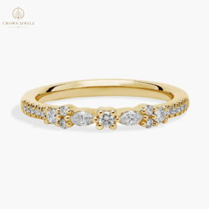 Marquise and Round Bow Diamond Ring in Platinum