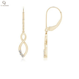 "Diamond Infinity Drop Leverback Earrings  "