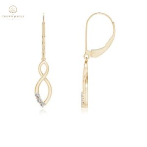 "Diamond Infinity Drop Leverback Earrings  "