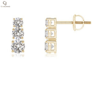 Graduated Diamond Three Stone Earrings