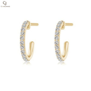 Prong-Set Round Diamond Hoop Earrings