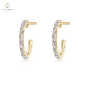 Prong-Set Round Diamond Hoop Earrings
