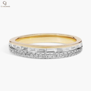 ZAC ZAC POSEN Double Row Baguette & Pavé Diamond Wedding Ring in 14k White Gold