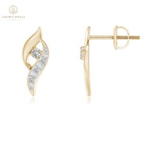 Diamond Shell Stud Earrings