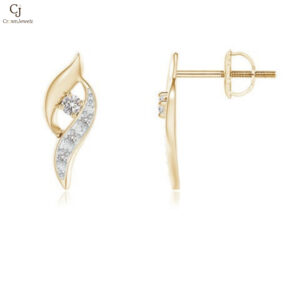 Diamond Shell Stud Earrings