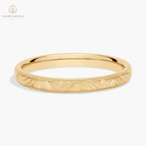 Milgrain Swirl Stackable Ring in 14k White Gold