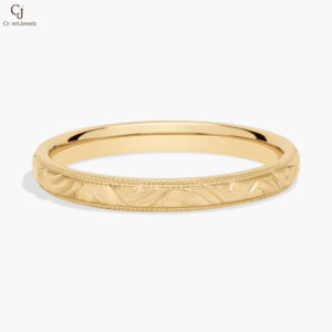 Milgrain Swirl Stackable Ring in 14k White Gold