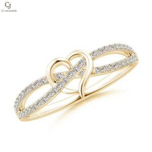Round Diamond Criss Cross Heart Promise Ring