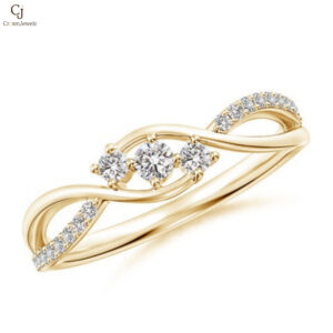 Prong Set Princess-Cut Diamond Split Shank Promise Ring
