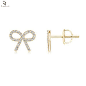 Diamond Bow Stud Earrings