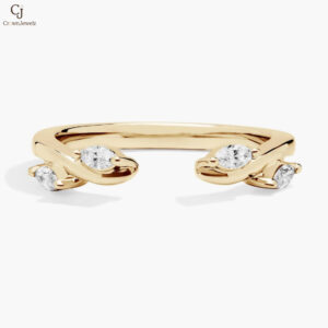 Open Marquise Diamond Ring in 14K Yellow Gold