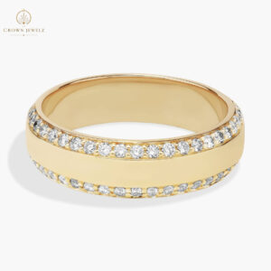 Men's Beveled Edge Diamond Band in 14k Yellow Gold