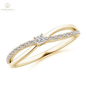 Prong Set Princess-Cut Diamond Split Shank Promise Ring