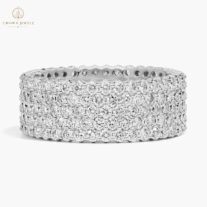 Five Row Diamond Eternity Ring in 14k White Gold