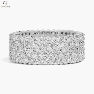 Five Row Diamond Eternity Ring in 14k White Gold