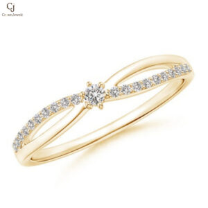 Prong Set Round Diamond Split Shank Promise Ring